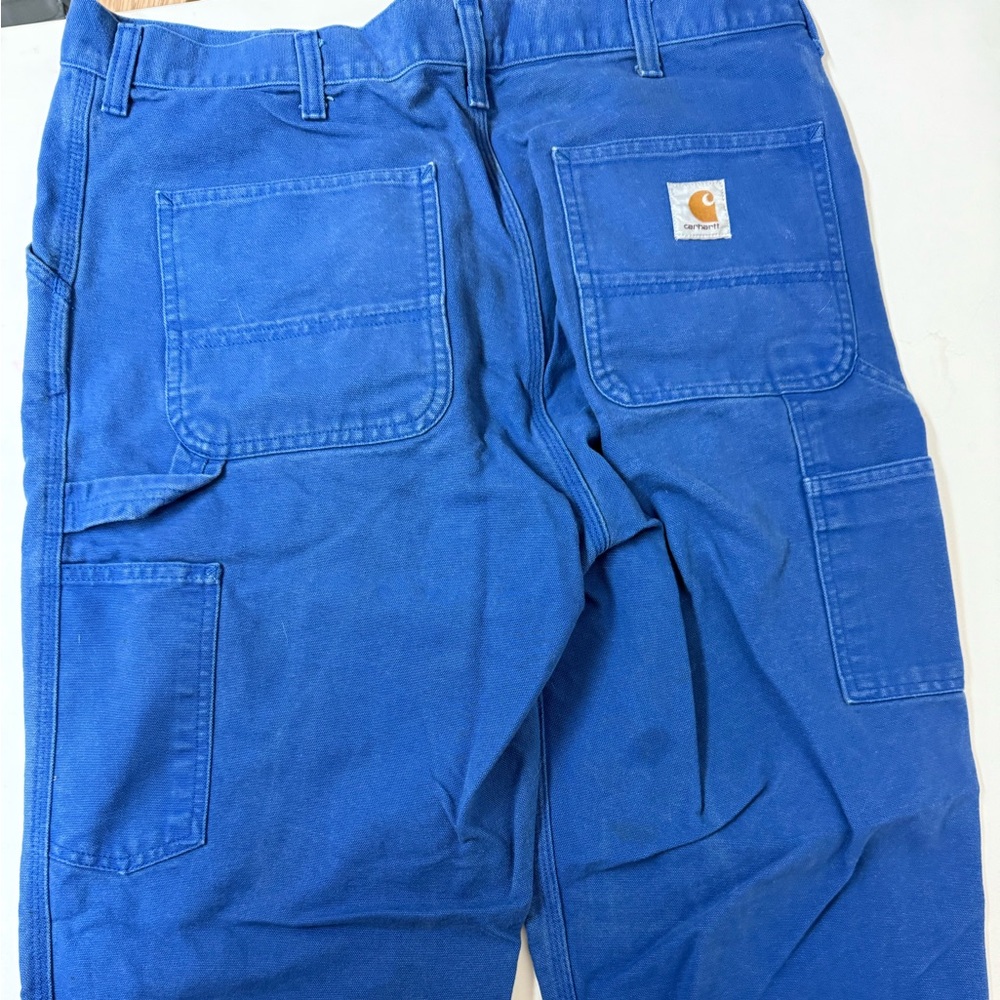 Carhartt WIP single knee French blue worker’s canvas pants 36x32 USED